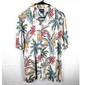 Arthouse L Hawaiian Shirt Mens Rayon Tropical Palm Tree Luau Aloha Island